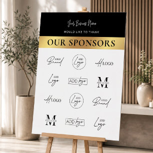 Company Sponsor Logos Black & Gold Event Sign