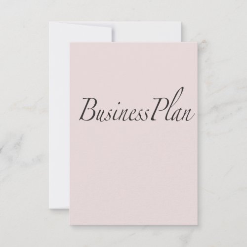 Company Start_Up Business Plan Response Card