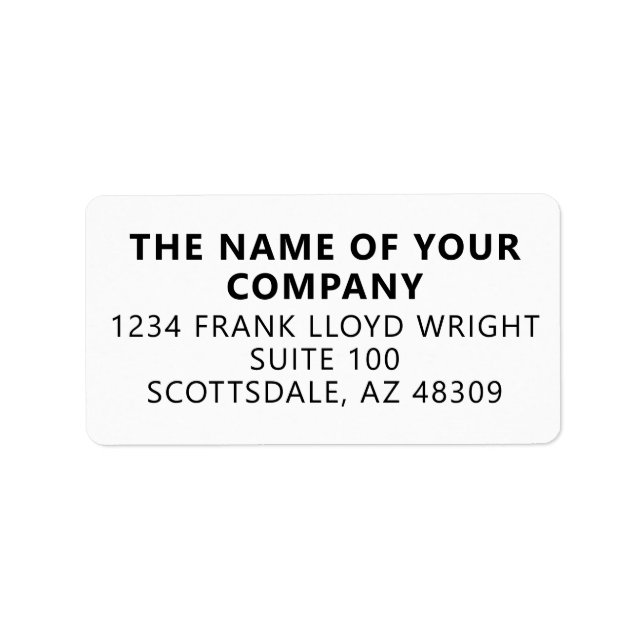 Company Stationary Custom Business Return Address Label (Front)