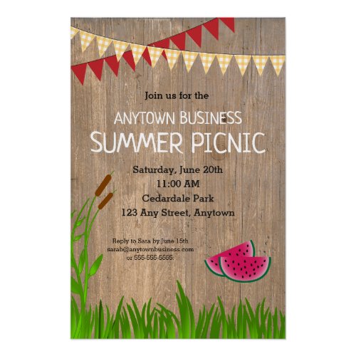 Company Summer Picnic Rustic Invitation Poster