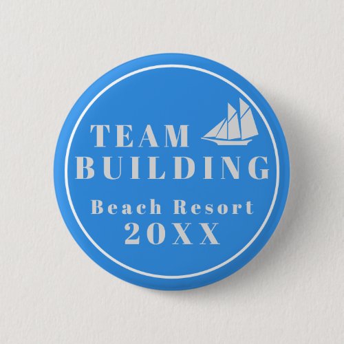 Company Team Building Blue Sailing Ship  Button