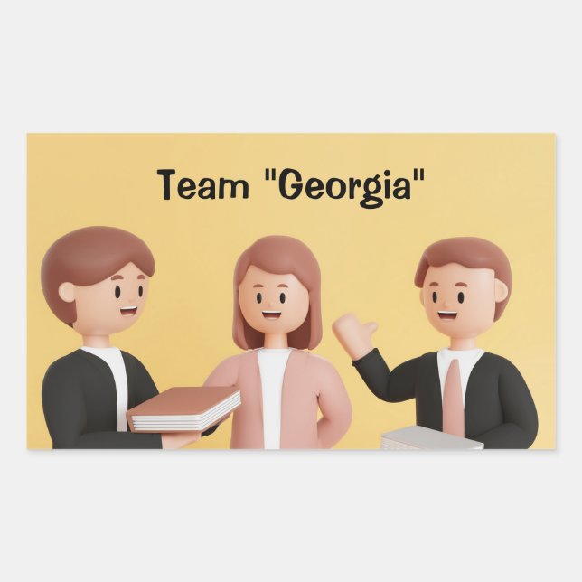 Company Team Personalized Group Participant Rectangular Sticker (Front)