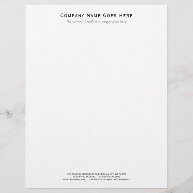 Company Template Business Simple Minimalist Letterhead (Front)