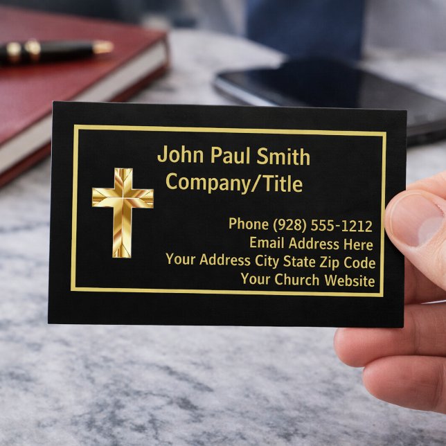 Company Title Classy Black Business Cards (Creator Uploaded)