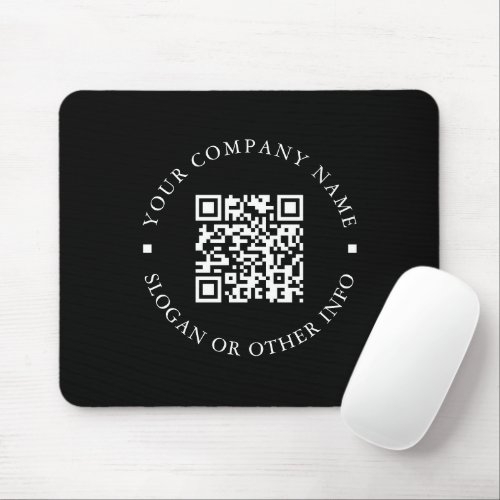 Company Website Link QR Code Black Promotional  Mouse Pad