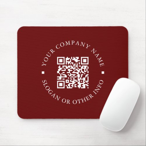 Company Website Link QR Code Red Promotional  Mouse Pad
