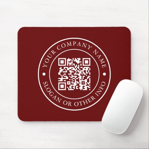 Company Website Link QR Code Red Promotional  Mouse Pad