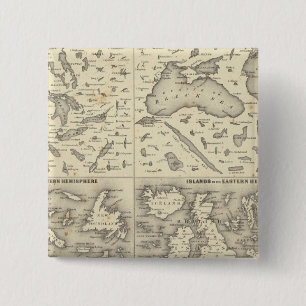 Comparative Size of Lakes and Islands Pinback Button