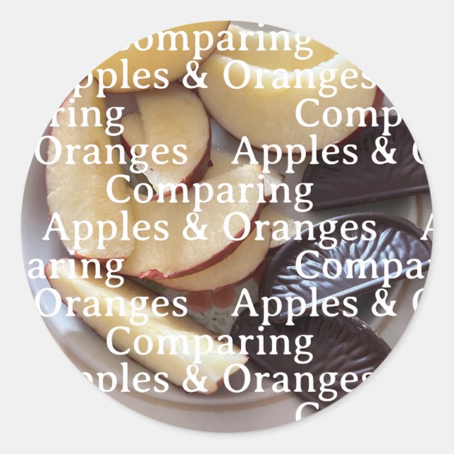 Comparing Apples and Oranges Stickers (Front)
