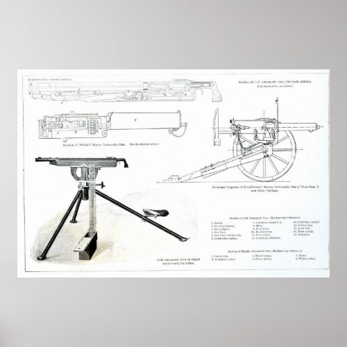 Comparison of the Colt Automatic Gun Poster