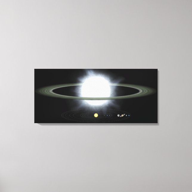 Comparison of the size of a hypergiant star canvas print (Front)