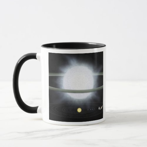 Comparison of the size of a hypergiant star mug