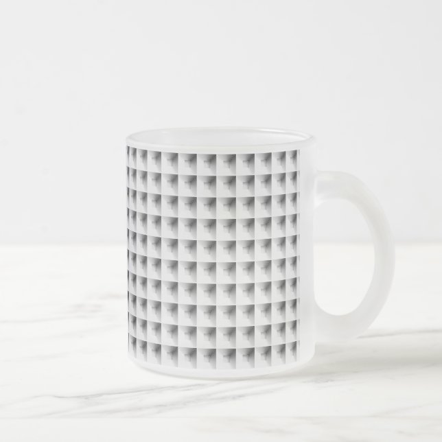 compartment design in Grey... Frosted Glass Coffee Mug (Right)