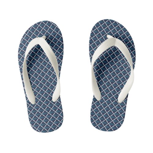 Compartment Design Rounded Blue Kids Flip Flops