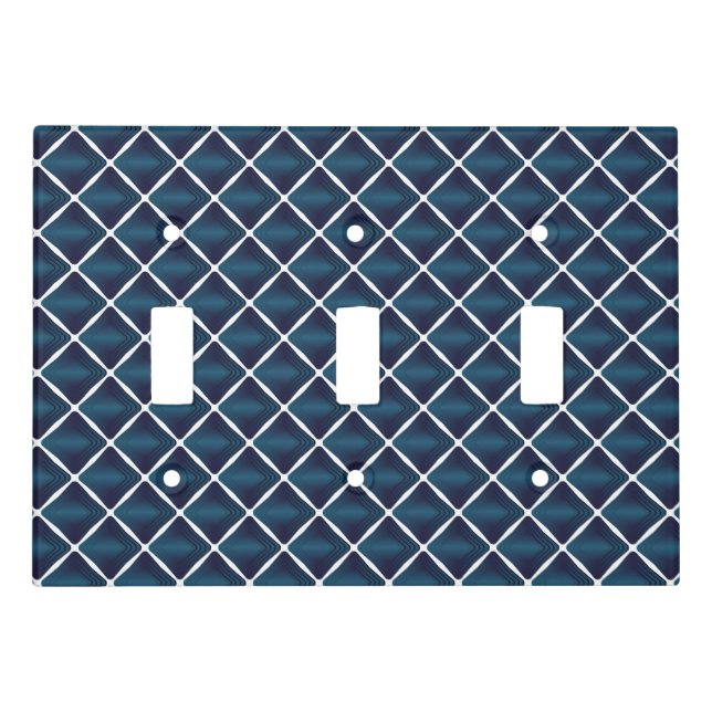 Compartment Design Rounded Blue Light Switch Cover (Front)