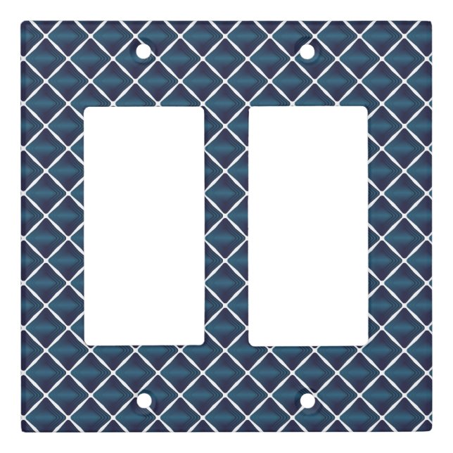 Compartment Design Rounded Blue Light Switch Cover (Front)