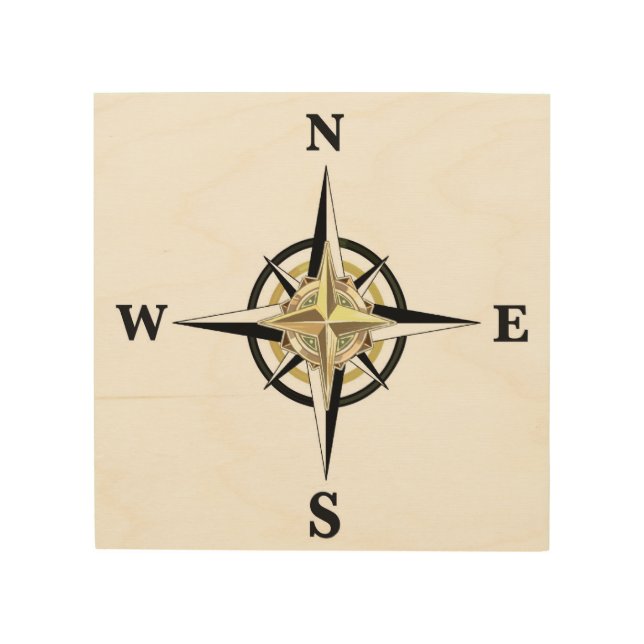Compas Wood Wall Art (Front)