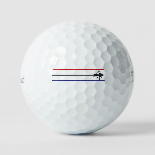 Compass Alignment Line Titleist Pro V1 Golf Balls (Front)