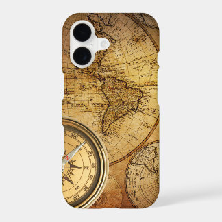 Compass and Map iPhone 7 Plus, Barely There 17 Case