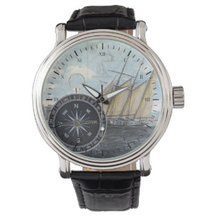 compass and ship watch
