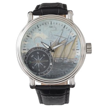 Compass And Ship Watch by SharonCullars at Zazzle