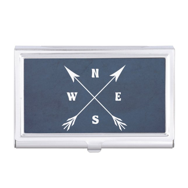 Compass arrows business card holder (Front)