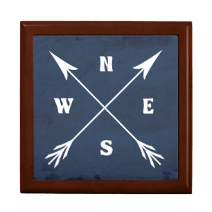 Compass arrows keepsake box