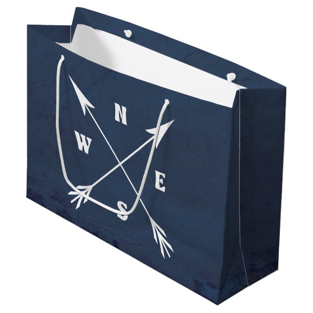 Compass arrows large gift bag (Front Angled)