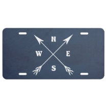 Compass arrows license plate