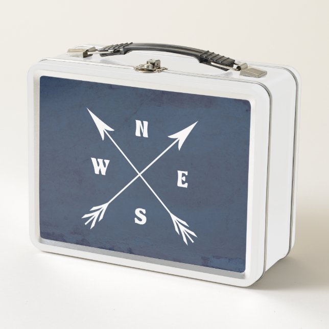 Compass arrows metal lunch box (Front)