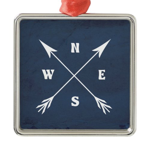 Compass arrows metal ornament
