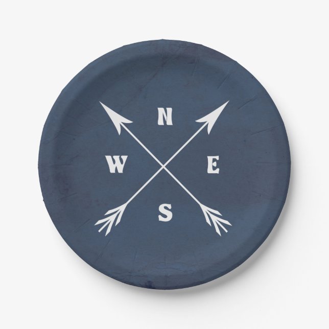 Compass arrows paper plates (Front)