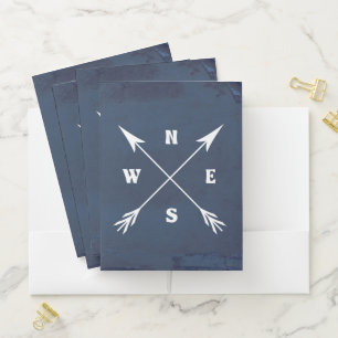 Compass arrows pocket folder