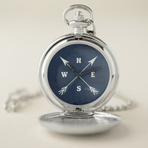 Compass arrows pocket watch