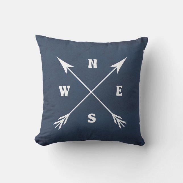 Compass arrows throw pillow (Front)