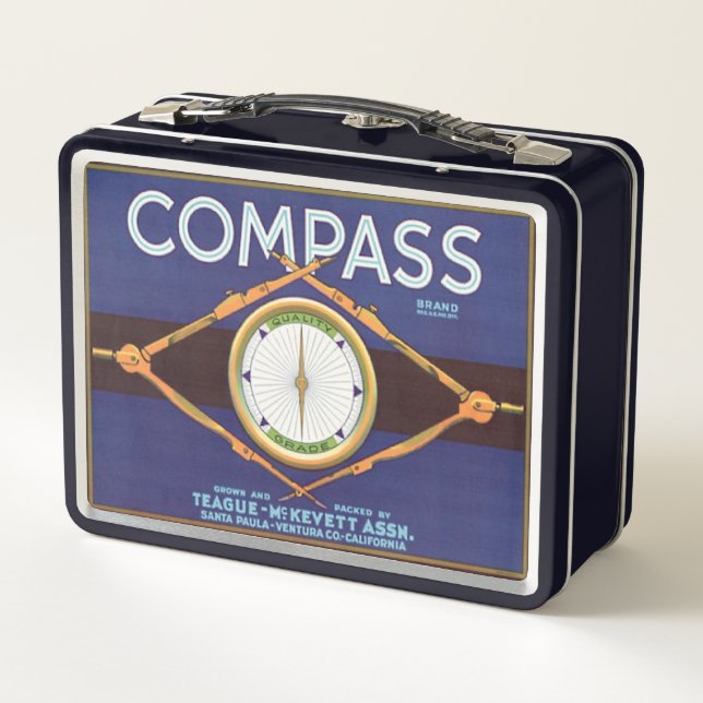 Compass Brand Metal Lunch Box (Back)