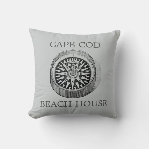 Compass Cape Cod Beach house Pillow