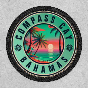 Compass Cay Bahamas Retro Sunset Souvenir 1950s Patch