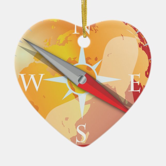 Compass Ceramic Ornament (Front)