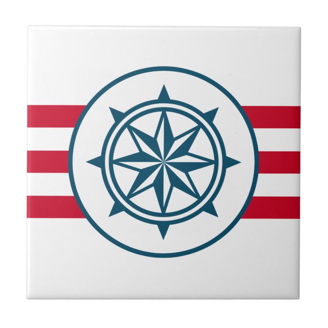 Compass Ceramic Tile (Front)