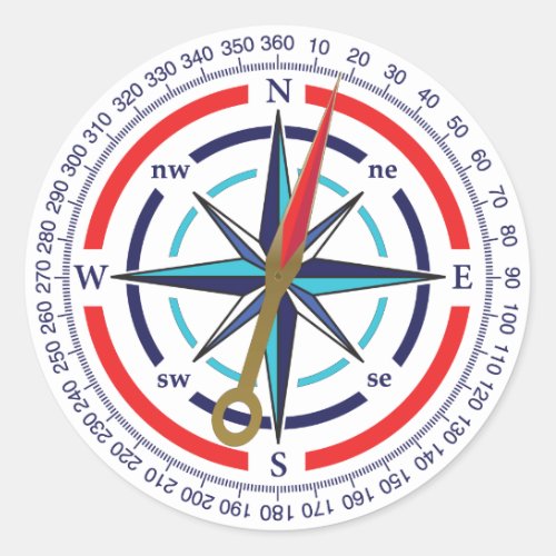 compass classic round sticker