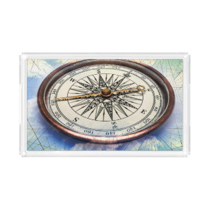 Compass Clouds Acrylic Tray
