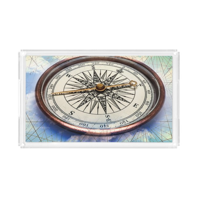 Compass Clouds Acrylic Tray (Front)
