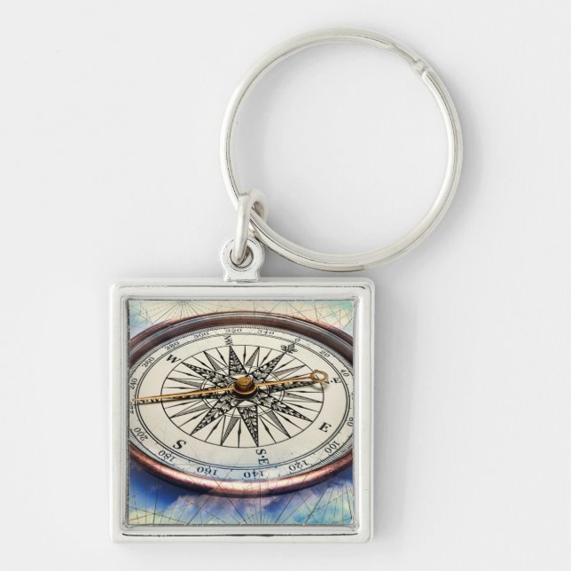 Compass Clouds Keychain (Front)