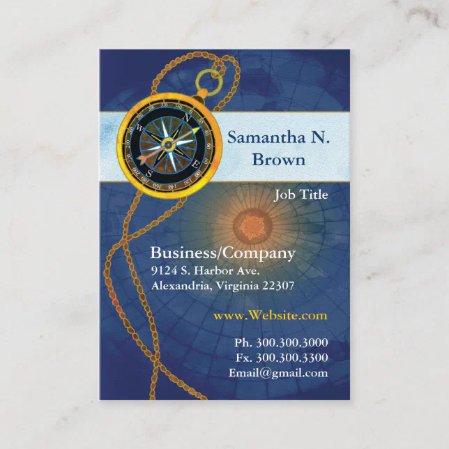 Compass Corporate Business Cards (Blank Back) Zazzle
