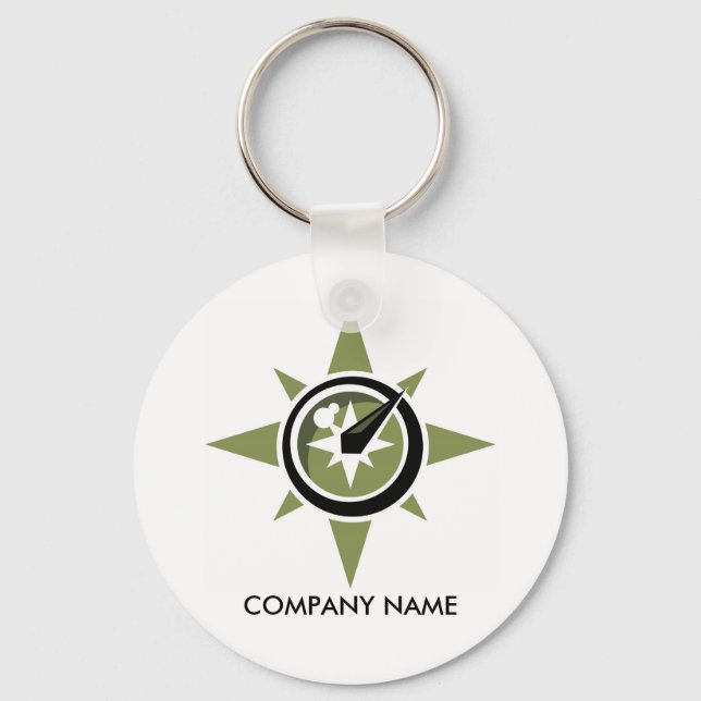 Compass Customizable Keychain (Front)