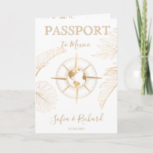Compass Destination Wedding Passport World Map Invitation
