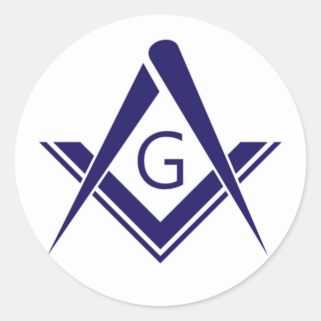 compass freemason guild mason organization sign sy classic round sticker (Front)