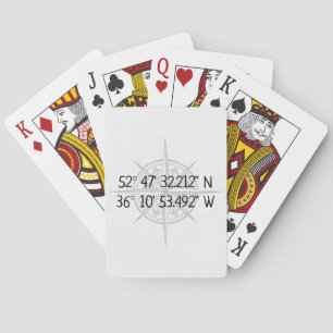 Compass GPS Home Coordinates  Poker Cards