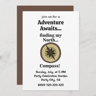 Compass Instrument Funny Adventure Awaits  Invitation
